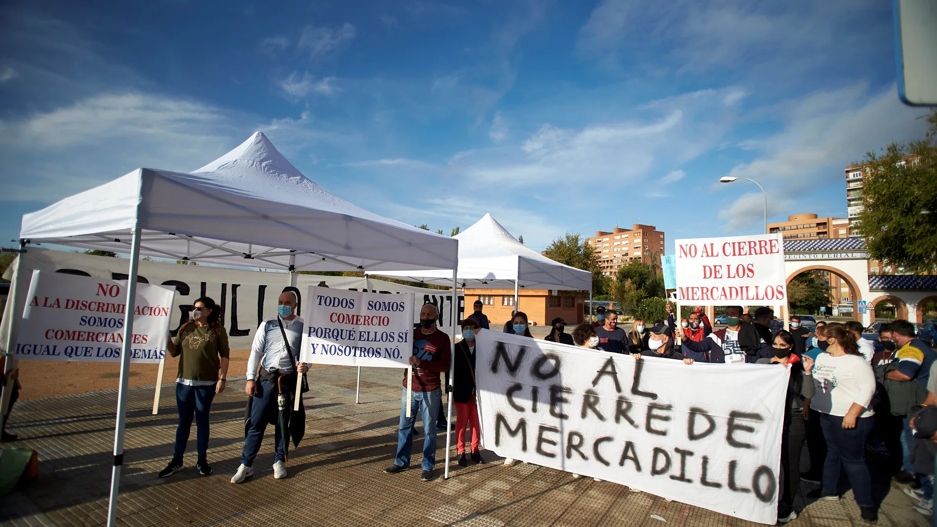 El colectivo de vendedores ambulantes, se manifiesta en Talavera de la Reina (Toledo) el pasado 21 de octubre