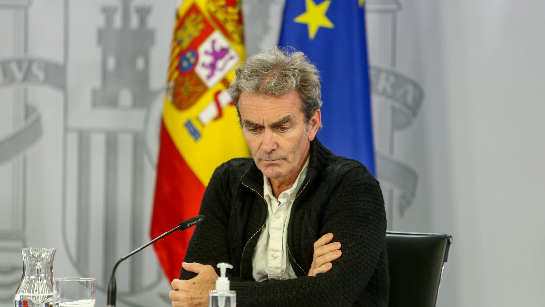 El director del Centro de Coordinación de Alertas y Emergencias Sanitarias (CCAES), Fernando Simón, hoy en la rueda de prensa en Moncloa para informar de la evolución de la pandemia22 OCTUBRE 2020 CORONAVIRUS;COVID-19;PANDEMIA;ENFERMEDADEUROPA PRESS/R.Rubio.POOL22/10/2020