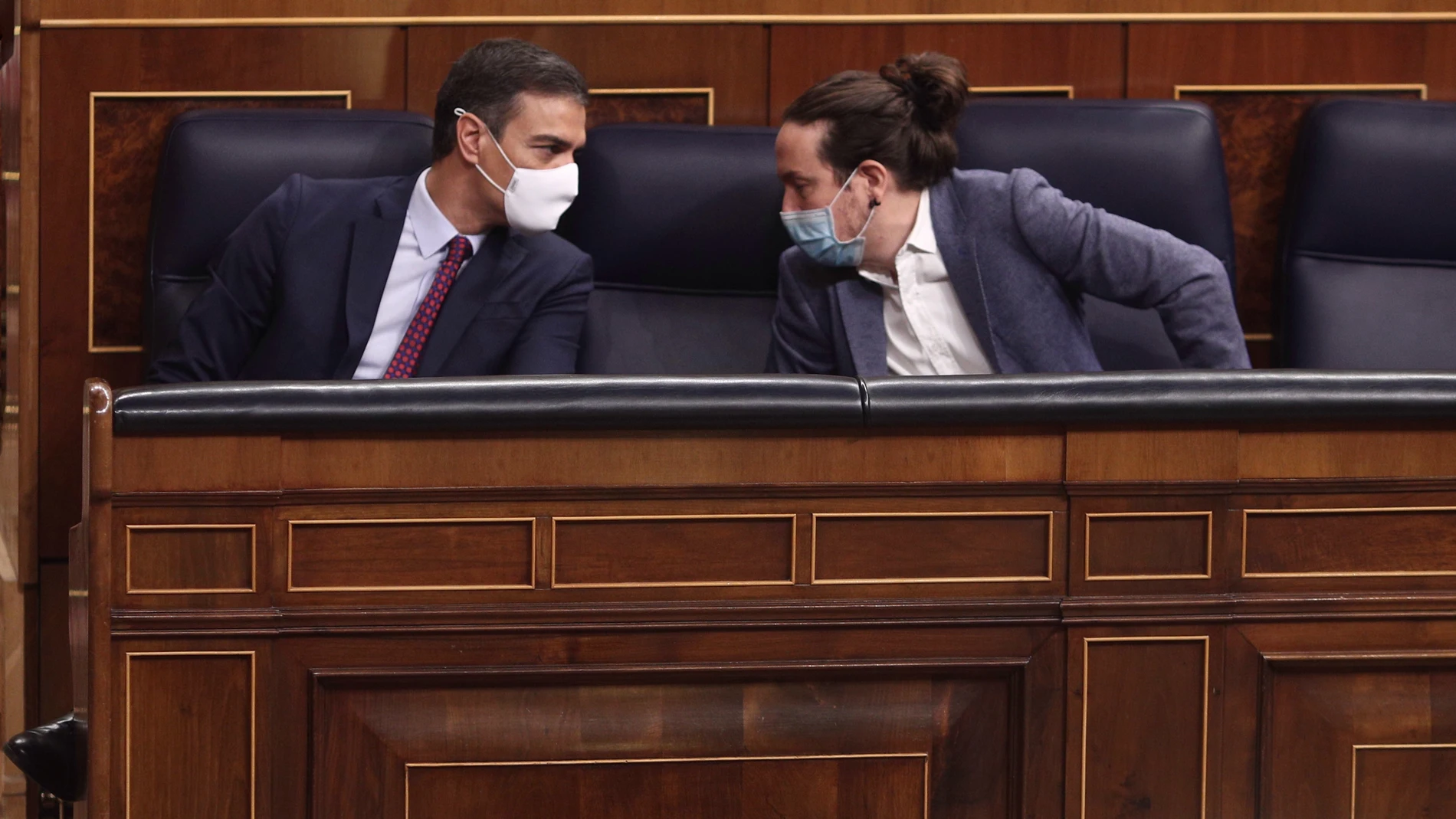 Pedro Sánchez y Pablo Iglesias en el Congreso de los Diputados