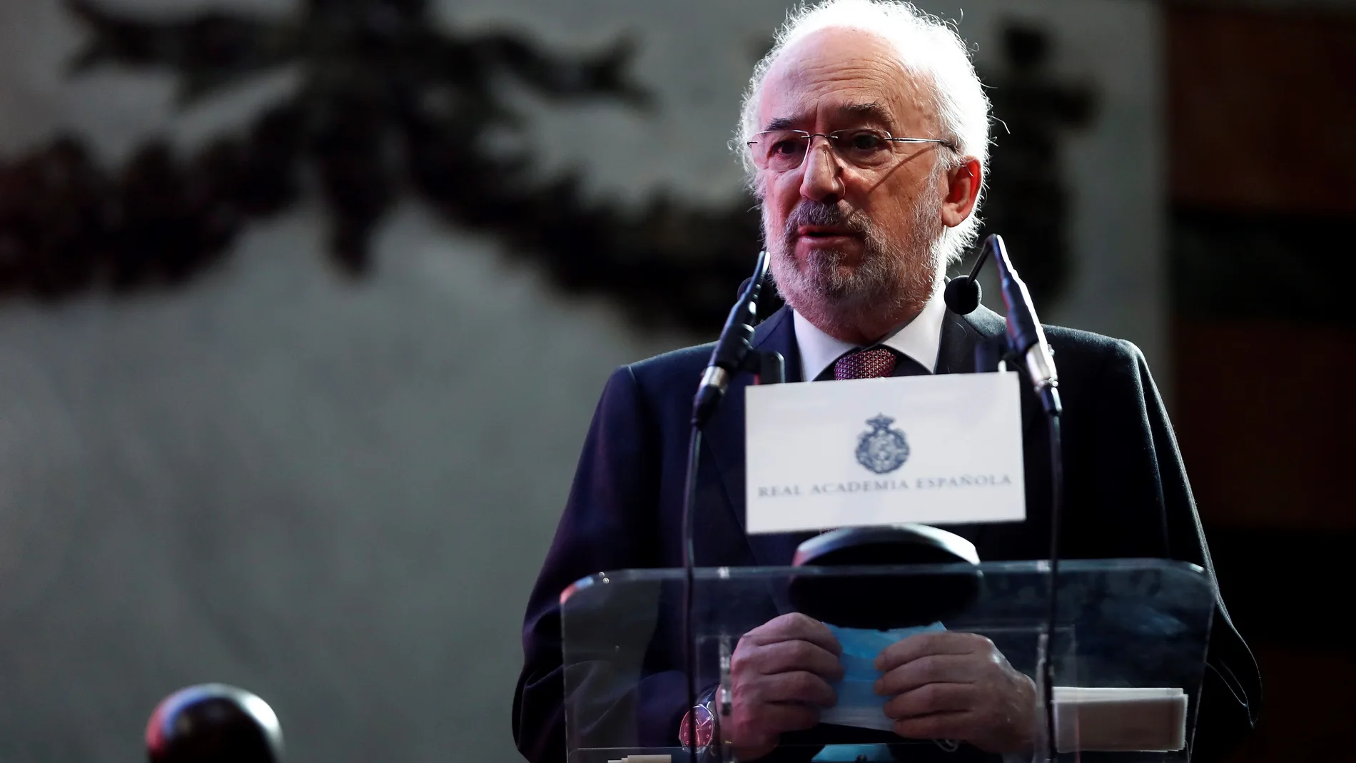 El director de la Real Academia Española, Santiago Muñoz Machado, durante la presentación de la nueva página web de la RAE, en Madrid.