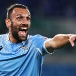 Vedat Muriqi con la Lazio.