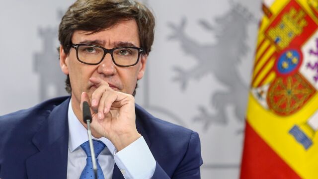 El ministro de Sanidad, Salvador Illa, comparece en rueda de prensa en Moncloa para informar de la evolución de la pandemia, en Madrid.