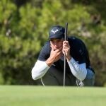 Rafa Nadal, durante su participación este domingo en el Campeonato de Baleares de golf para profesionales que se celebra en el Golf Maioris de Mallorca