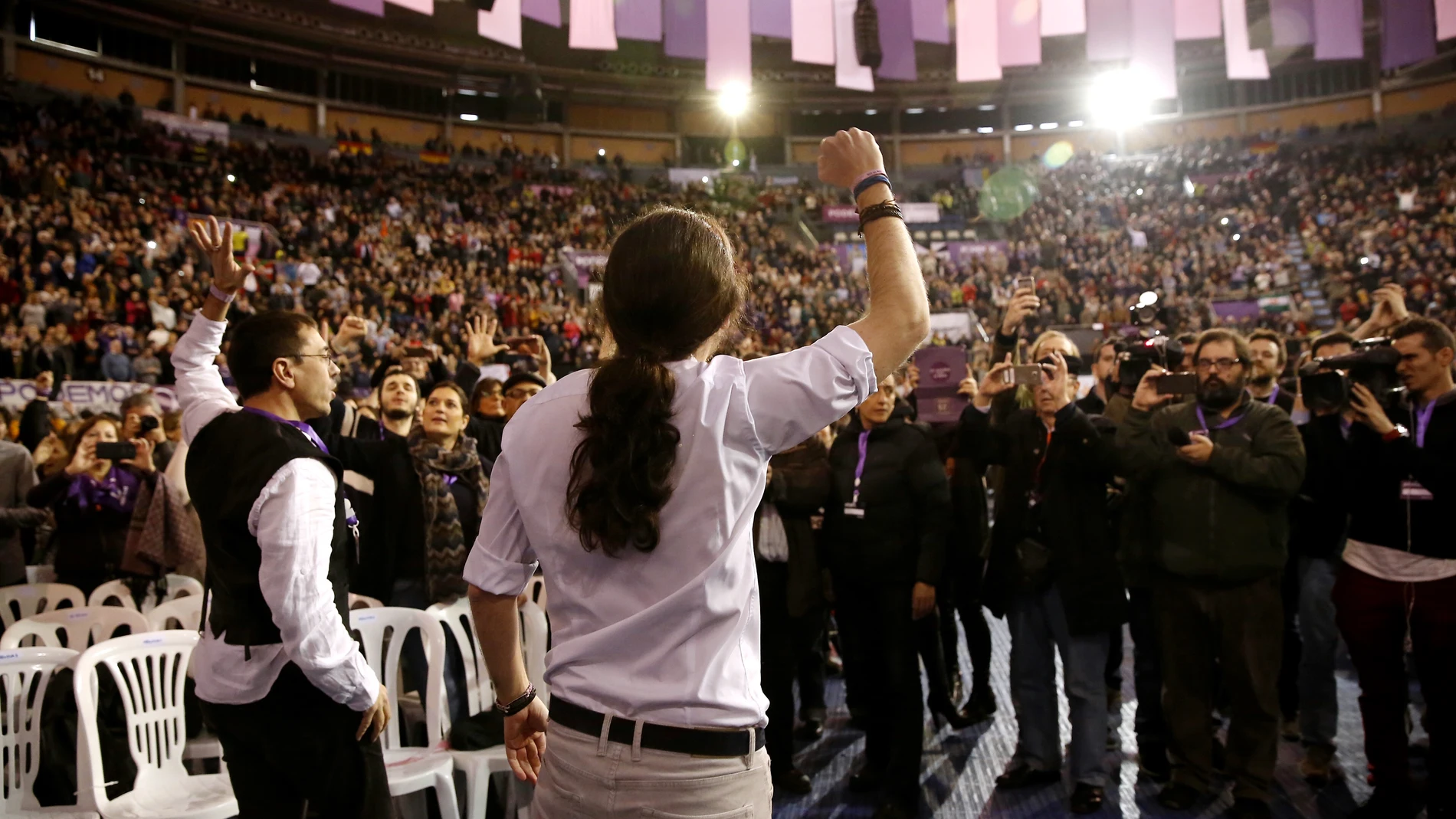 Pablo Iglesias durante la celebración de la Asamblea ciudadana de Podemos Vistalegre II.