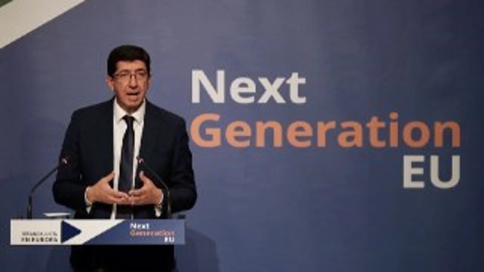 Juan Marín, presentando la 'Oficina Next Generation'