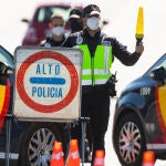 Controles de la Policia en el estado de alarma en Madrid.