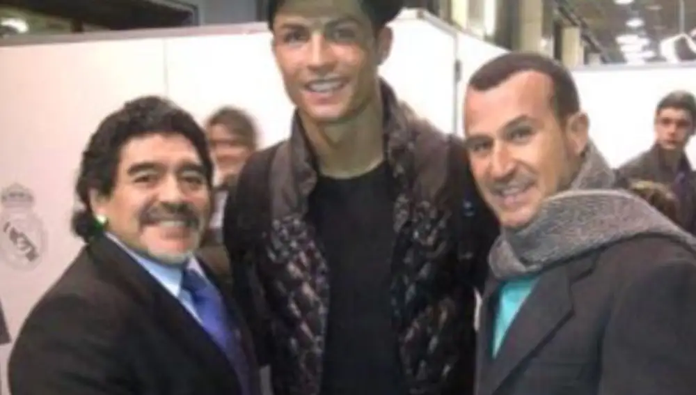 Maradona con Ronaldo y Richy Castellanos.