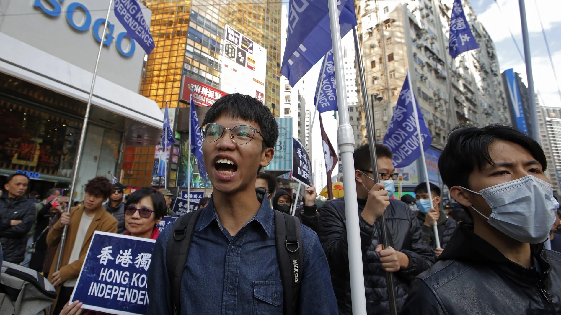 El activista prodemocrático Tony Chung, en una marcha en Hong Kong en enero de 2019