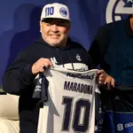 Diego Armando Maradona, en su presentación como entrenador de Gimnasia