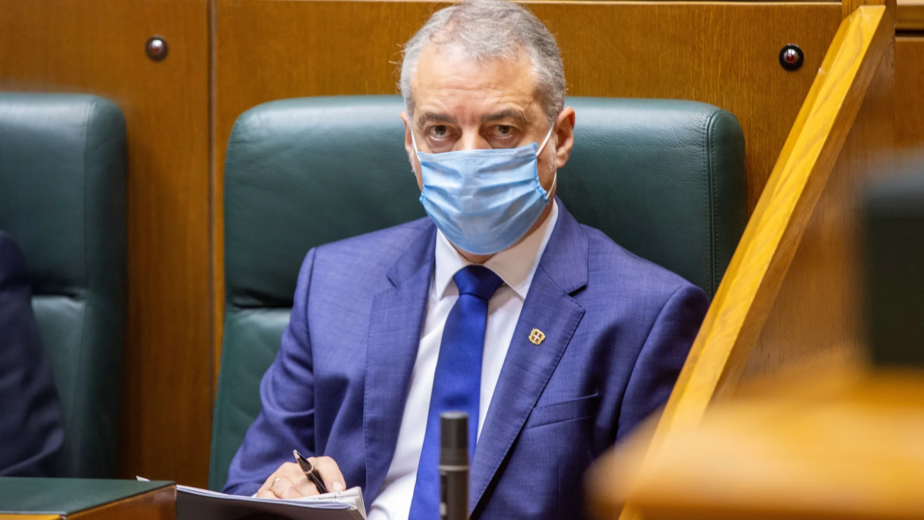 El lehendakari, Iñigo Urkullu, durante el pleno de control en el Parlamento Vasco del pasado viernes EFE/David Aguilar