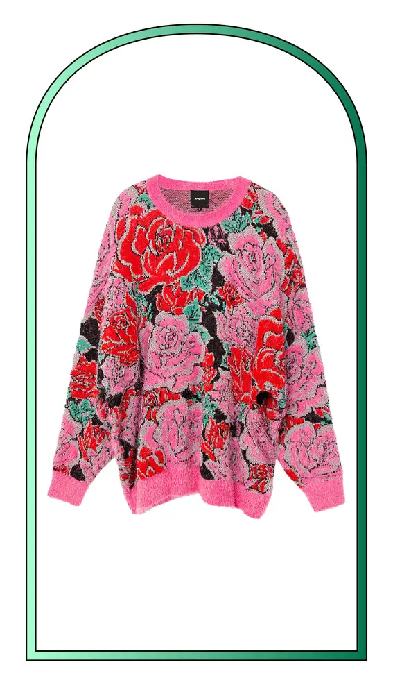 Jersey tricot floral oversize.