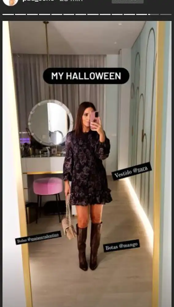 Story de Instagram de Paula Echevarría con vestido de Zara.