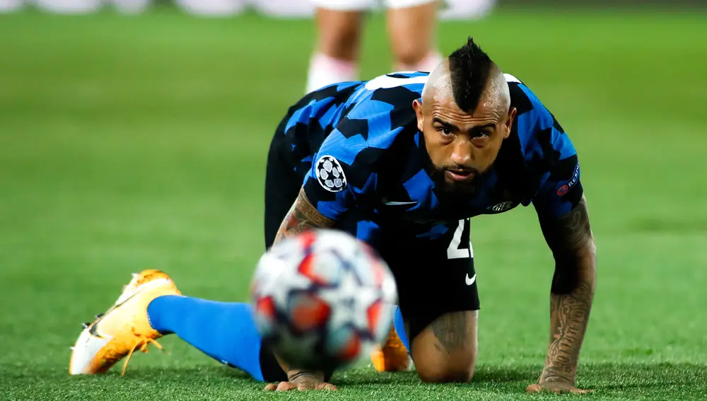Arturo Vidal of Inter in action during the UEFA Champions League, Group B, football match played between Real Madrid and FC Internazionale Milano at Alfredo Di Stefano stadium on November 03, 2020, in Valdebebas, Madrid, Spain.AFP7 03/11/2020 ONLY FOR USE IN SPAIN