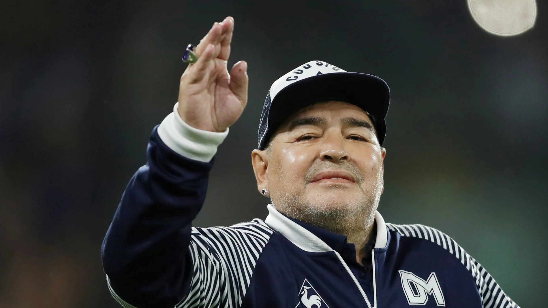 Diego Armando Maradona, en un partido con Gimnasia, equipo al que entrenaba cuando falleció.
