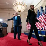 Donald J. Trump y Melania Trump tras intervenir en un acto en la Casa Blanca el pasado 4 de noviembre