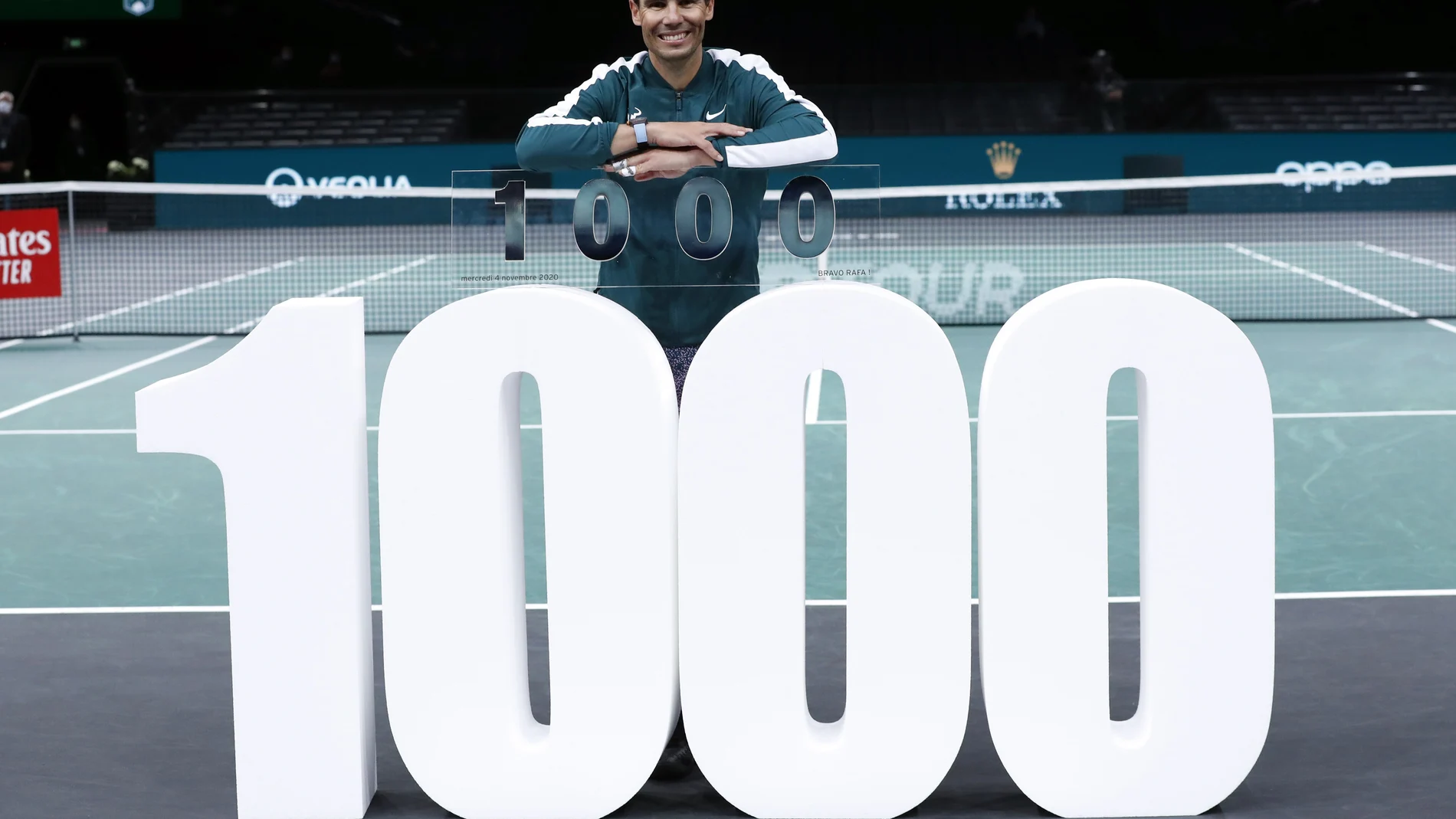 Nadal fue homenajeado en París-Bercy por sus 1.000 victorias