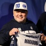 Diego Armando Maradona, durante su presentación como entrenador de Gimnasia.