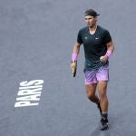 Rafa Nadal, durante su partido del Masters 1.000 de París ante Pablo Carreño