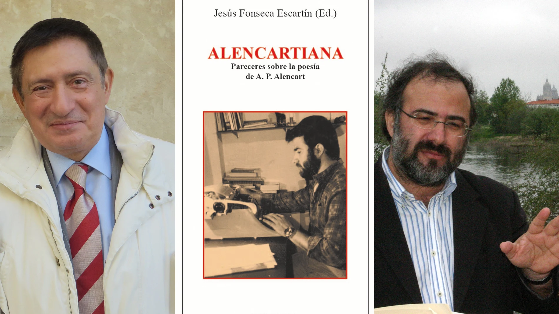 Alfredo Pérez Alencart y Jesús Fonseca con la portada del libro