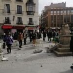 Vandalizan el Cruceiro de la plaza de Jacinto Benavente de Madrid