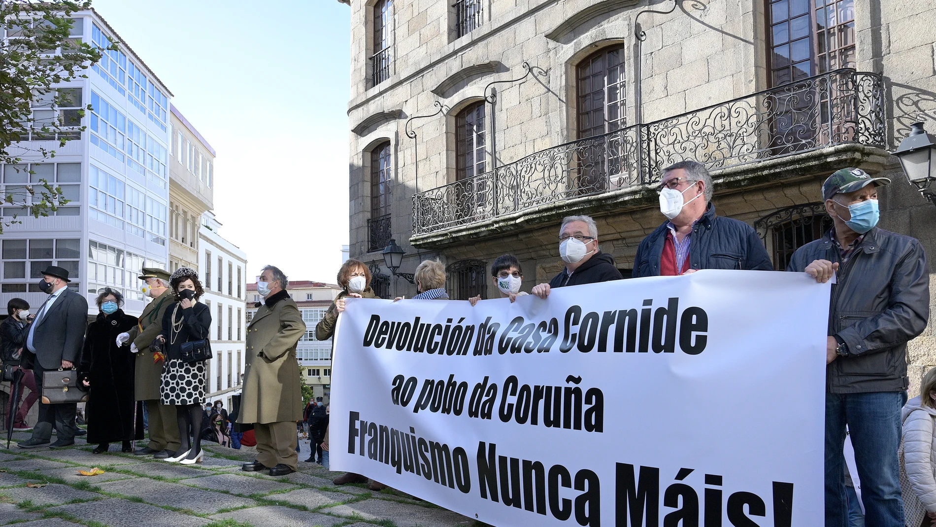 Marcha para pedir la "devolución" al patrimonio público de la Casa Cornide, el pasado sábado en La Coruña