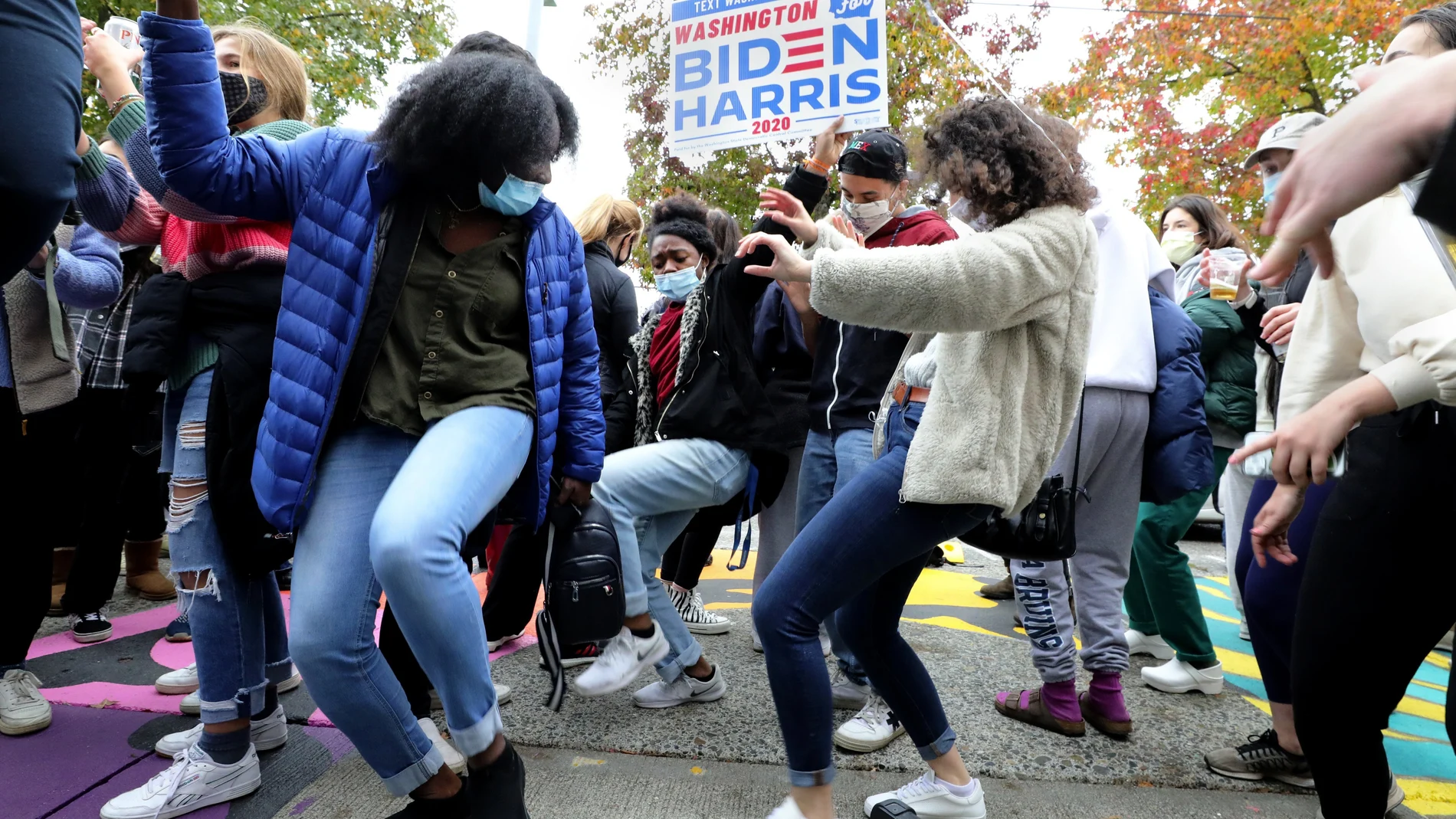 Celebraciones en Seattle tras el anuncio de la victoria de Joe Biden S