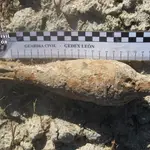 Artefacto destruido por la Guardia Civil tras ser hallado por un particular en una finca.GUARDIA CIVIL DE VALLADOLID.04/11/2020