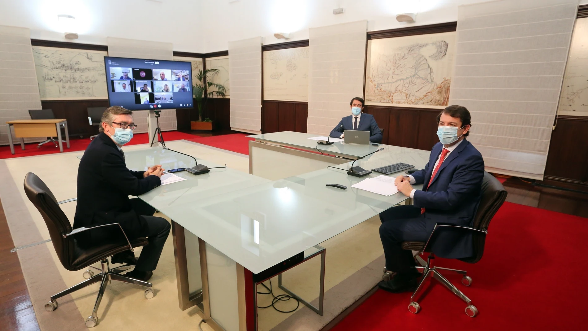 Fernández Mañueco preside la reunión de la Mesa de la Madera de CyL.JCYL09/11/2020