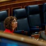 La ministra de Hacienda, María Jesús Montero, durante la segunda parte del pleno de Debate de totalidad del Proyecto de Ley de Presupuestos Generales del Estado para el año 2021, en el Congreso de los Diputados, Madrid, (España), a 11 de noviembre de 2020