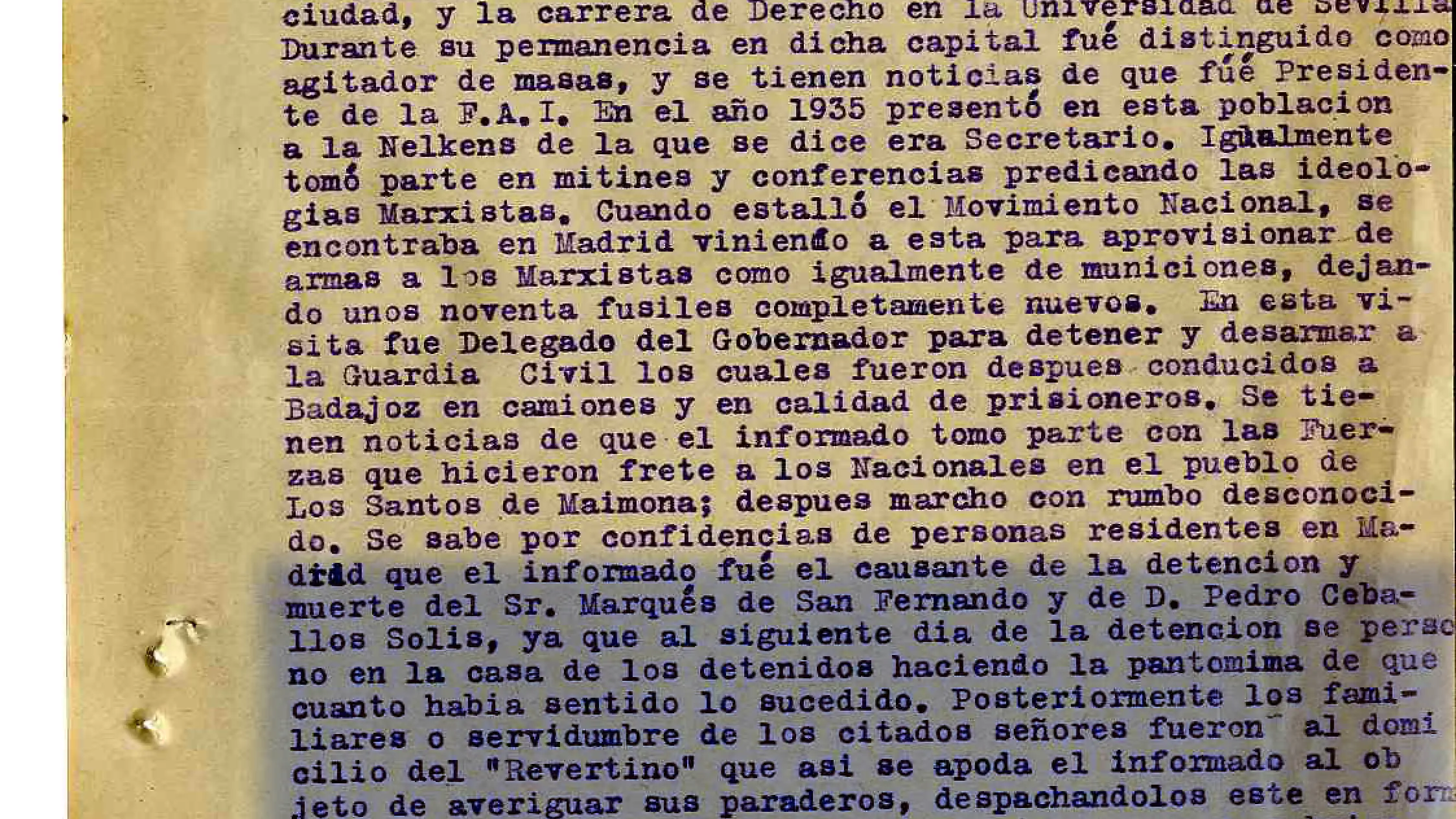 En este Escrito se le dibuja como un &quot;reo de cuidado&quot;
