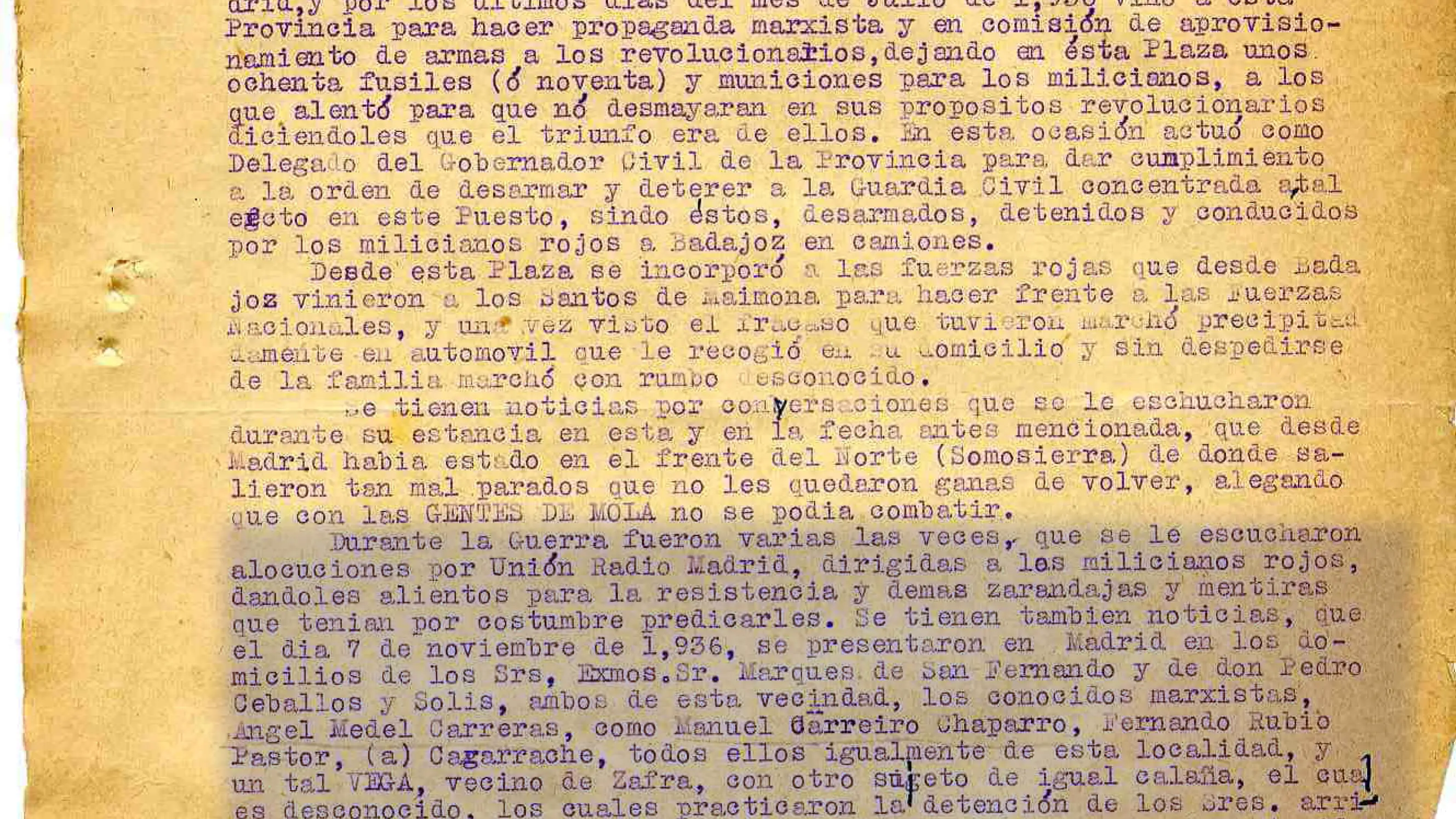 Informe sobre Manuel Iglesias Ramírez en el que se le relaciona con los asesinatos