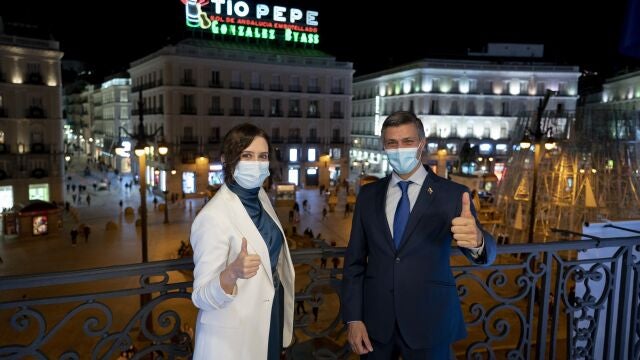 La presidenta de la Comunidad de Madrid, Isabel Díaz Ayuso, y el líder oposito venezolano Leopoldo López.