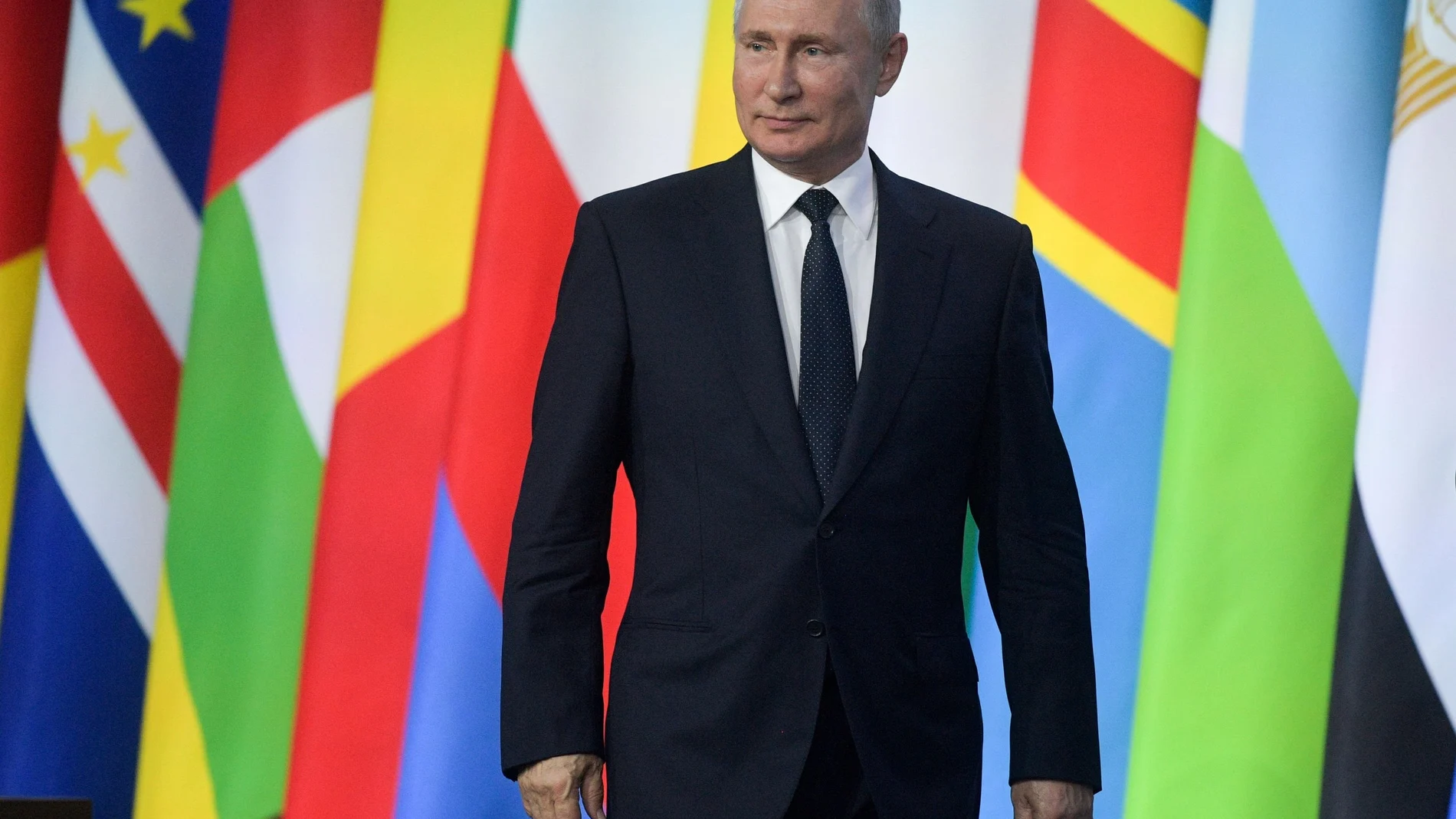 El presidente Putin atiende la Cumbre Rusia-África en octubre de 2019.