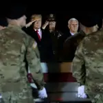 El presidente Donald Trump en un acto de homenaje al sargento Javier Jaguar Gutierrez asesinado en Afganistan en febrero de este año