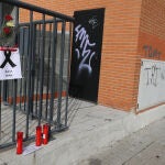 Lugar donde un hombre a muerto en Velilla de San Antonio tras una discusión por unas pintadas en la pared.