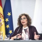 La ministra Portavoz y de Hacienda, María Jesús Montero, comparece en rueda de prensa posterior al Consejo de ministros en Moncloa, Madrid (España)EUROPA PRESS/E. Parra. POOL