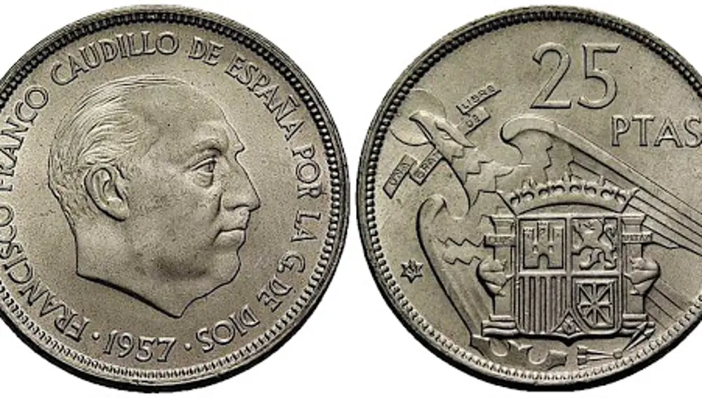 Moneda de 25 pesetas de 1957