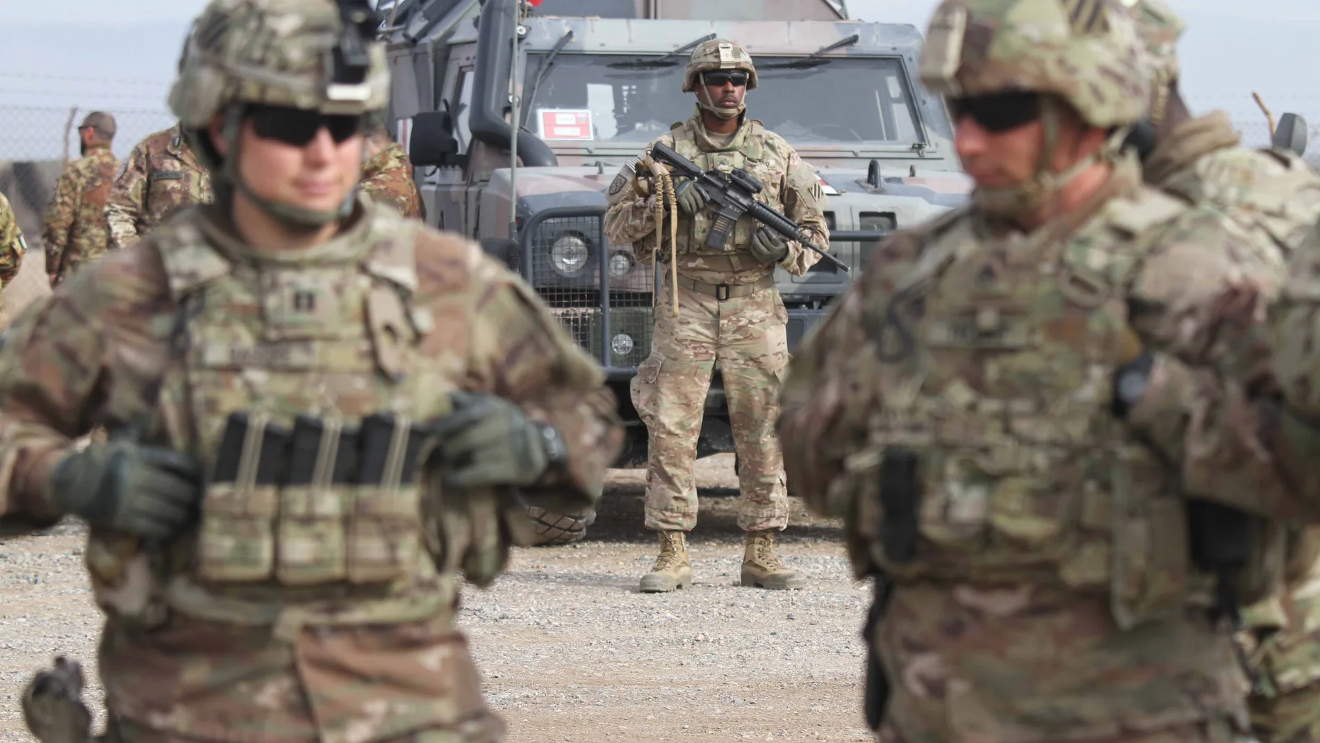 Soldados de EEUU durante la retirada de Afganistán