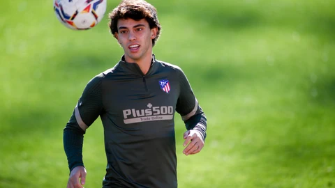 Joao Félilx, en el último entrenamiento del Atlético