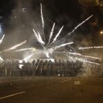 Despliegue policial durante las protestas en Lima