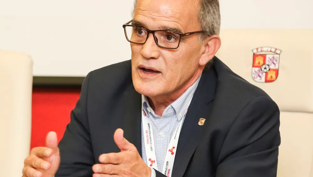 El presidente de la Federación de Fútbol de Castilla y León, Marcelino Maté