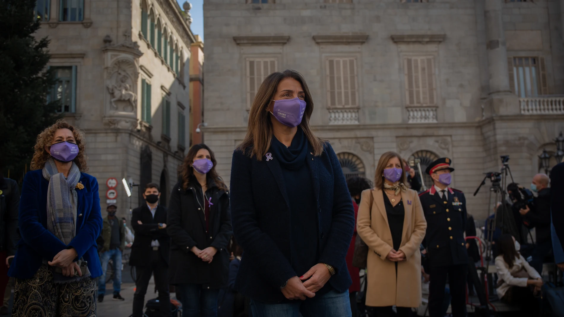 La consellera de la Presidencia y portavoz del Govern, Meritxell Budó, durante el acto institucional del 25-N, Día Internacional para la Eliminación de la Violencia contra la Mujer, en Barcelona (España), a 25 de noviembre de 2020.25 NOVIEMBRE 2020David Zorrakino / Europa Press25/11/2020