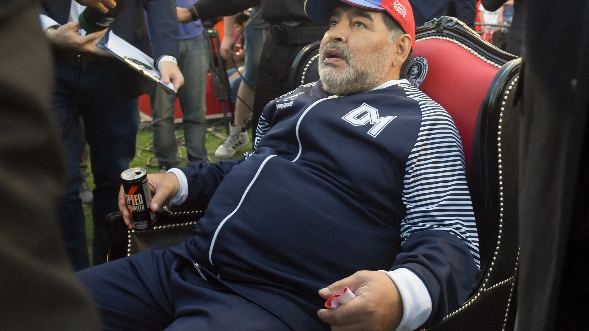 Diego Armando Maradona, en su última etapa como entrenador de Gimnasia.
