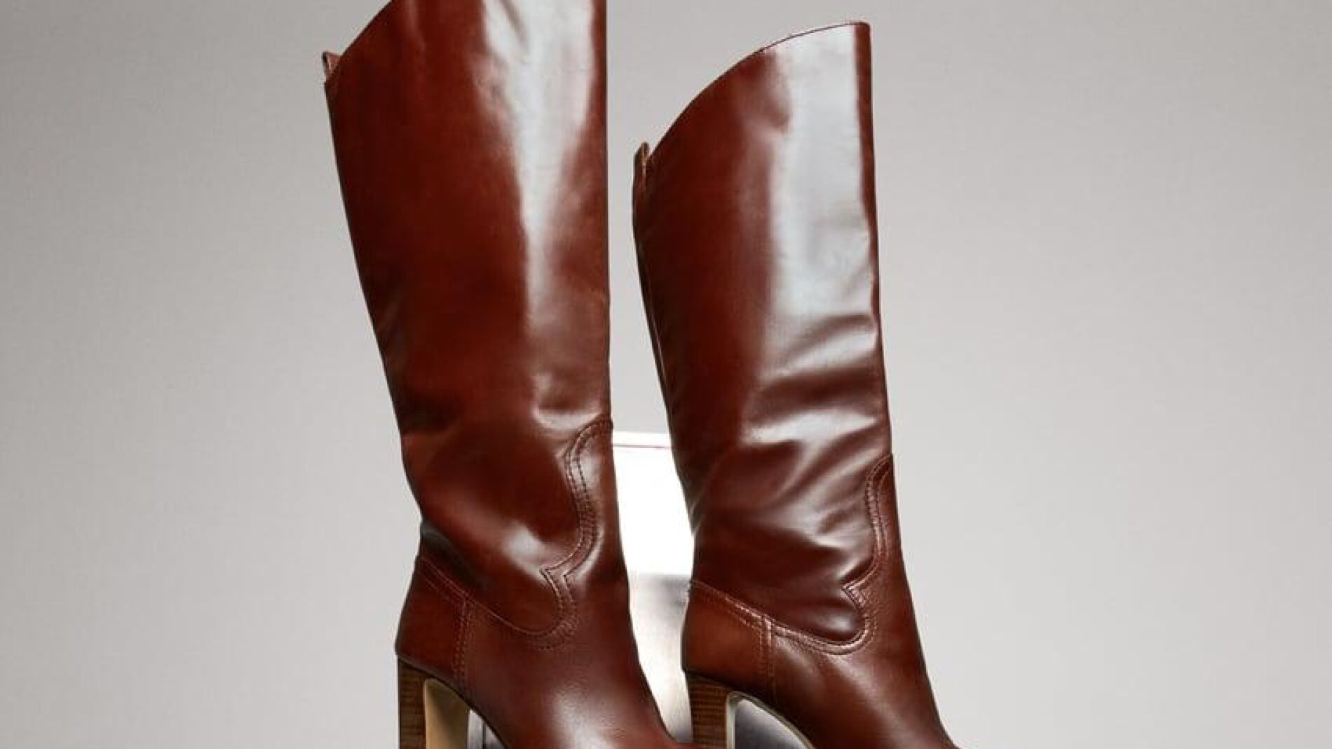 Botas altas de piel con online tacon