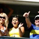 Diego Maradona junto a Claudia Villafañe y su hija GIaninna.
