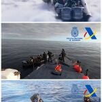 Capturas de video de la persecución en alta mar de más de cinco horas en la que agentes de la Policía Nacional y funcionarios de la Agencia Tributaria detuvieron a los cinco tripulantes de una narcolancha con 2.000 kilos de hachís que iba a descargar en las playas de Valencia. La operación conjunta, denominada "Ponzos", ha permitido intervenir un total de 66 fardos que suman 2.000 kilos de hachís, además de diversos teléfonos satélites y dispositivos informáticos, según han informado este sábado fuentes policiales.La intervención se produjo la pasada semana, cuando el helicóptero de la Policía Nacional detectó una narcolancha de unos 14 metros de eslora y dos motores de 300 caballos que navegaba por el Mar Mediterráneo a unas 80 millas de la costa de Cartagena.