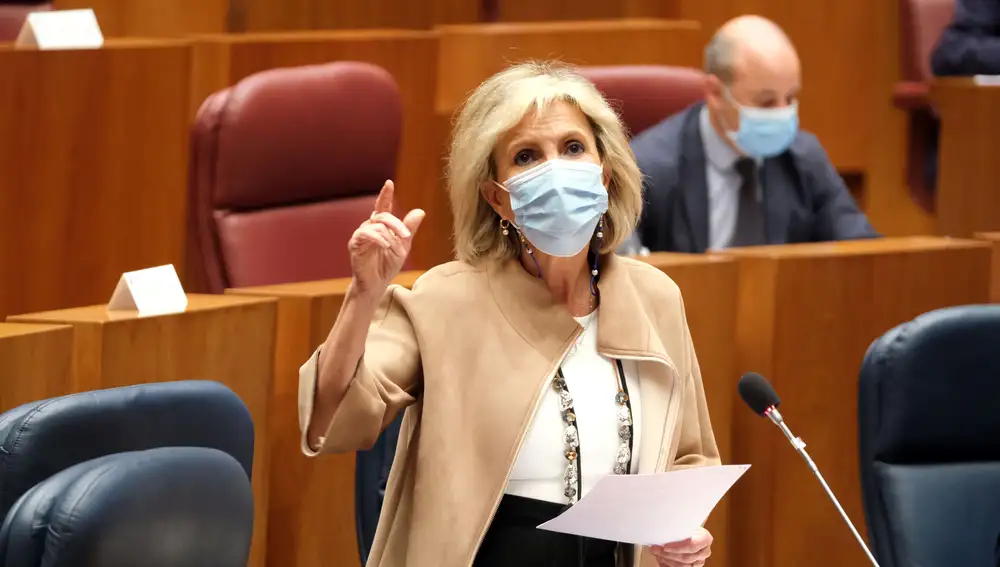 La consejera de Sanidad, Verónica Casado, interviene en las Cortes