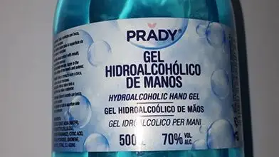 Gel hidroalcohólico de la marca Prady