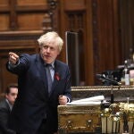 El "premier" británico, Boris Johnson, en la Cámara de los Comunes