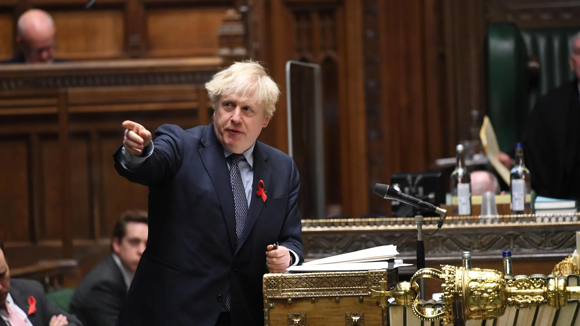 El "premier" británico, Boris Johnson, en la Cámara de los Comunes